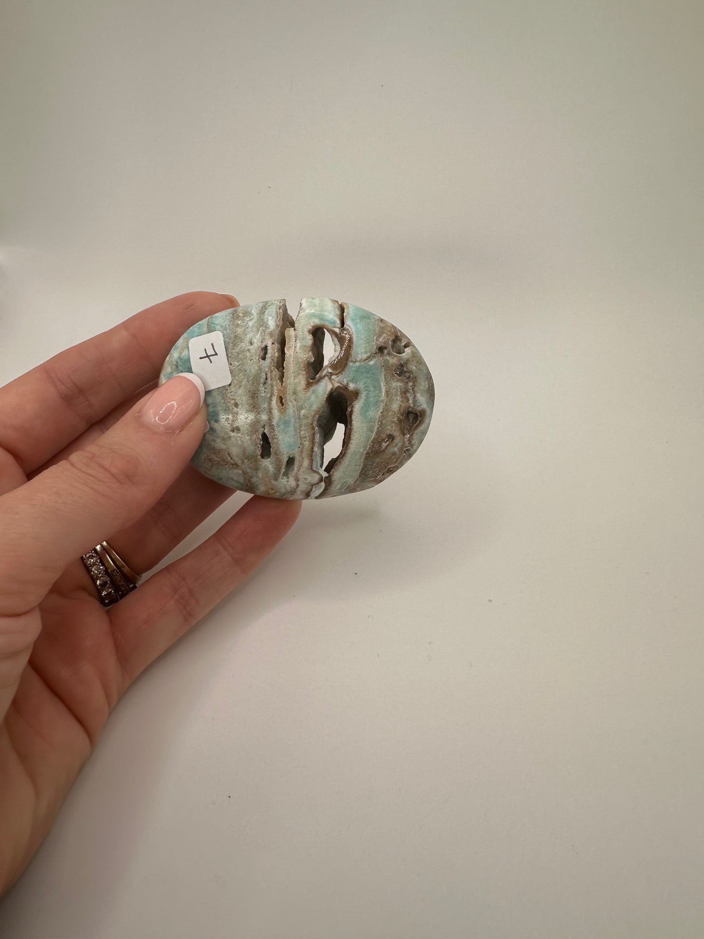 Blue Aragonite Palmstone (2)