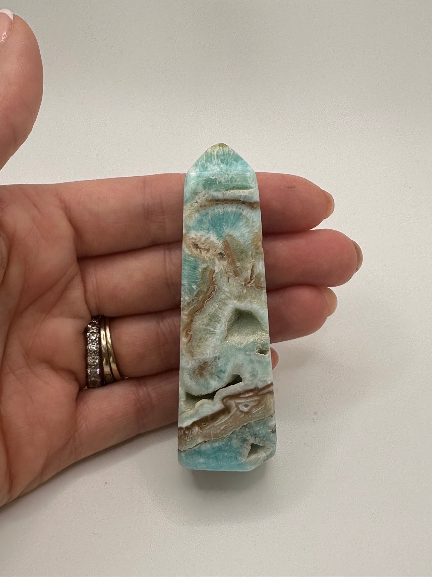 Blue Aragonite Polished Obelisk