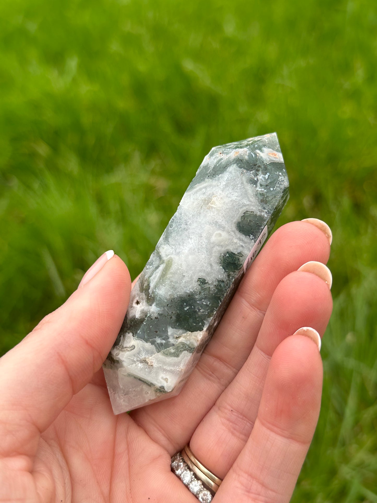 Moss Agate Double Terminated Wand