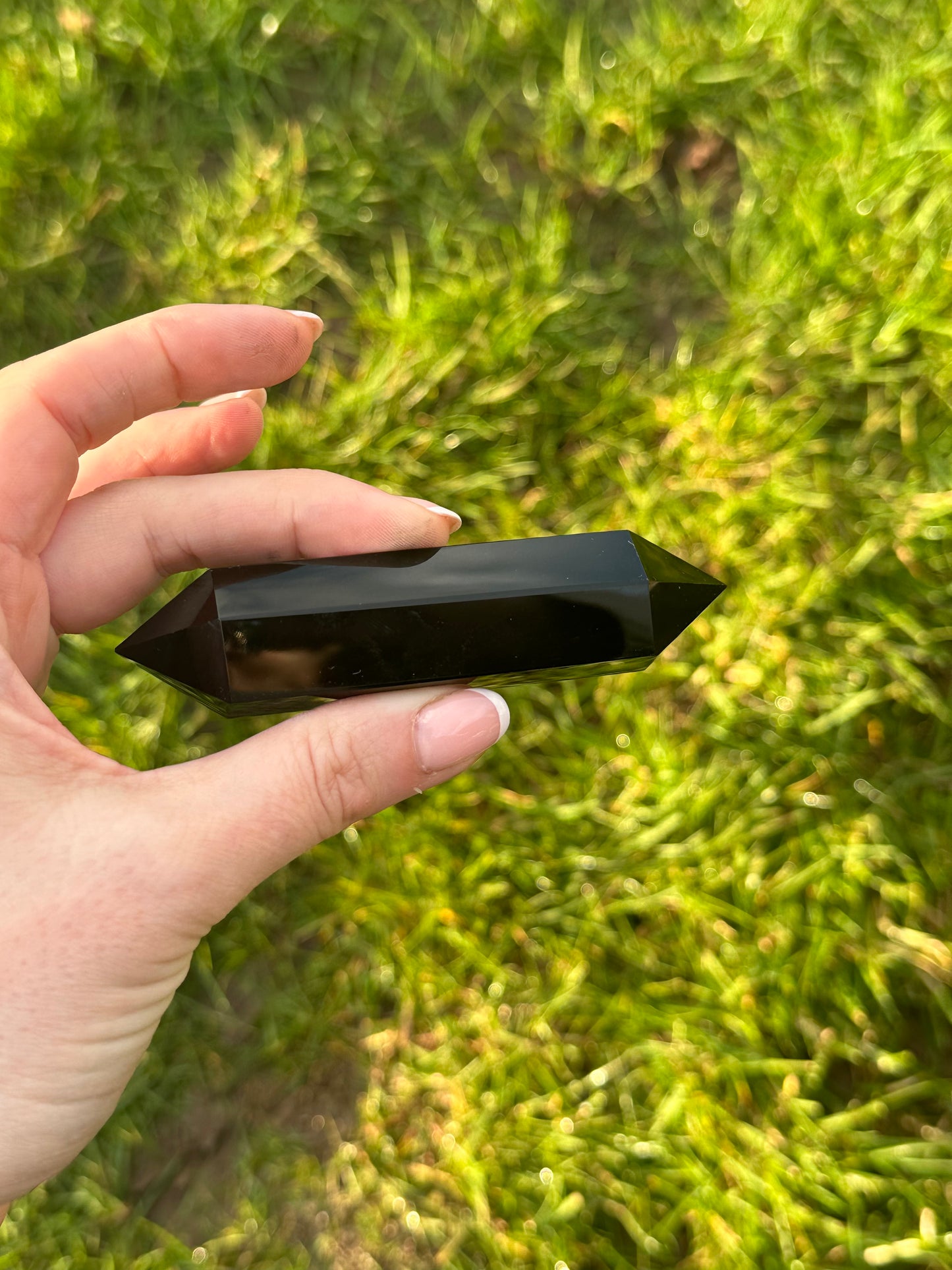 Black Obsidian Double Terminated Polished Wand