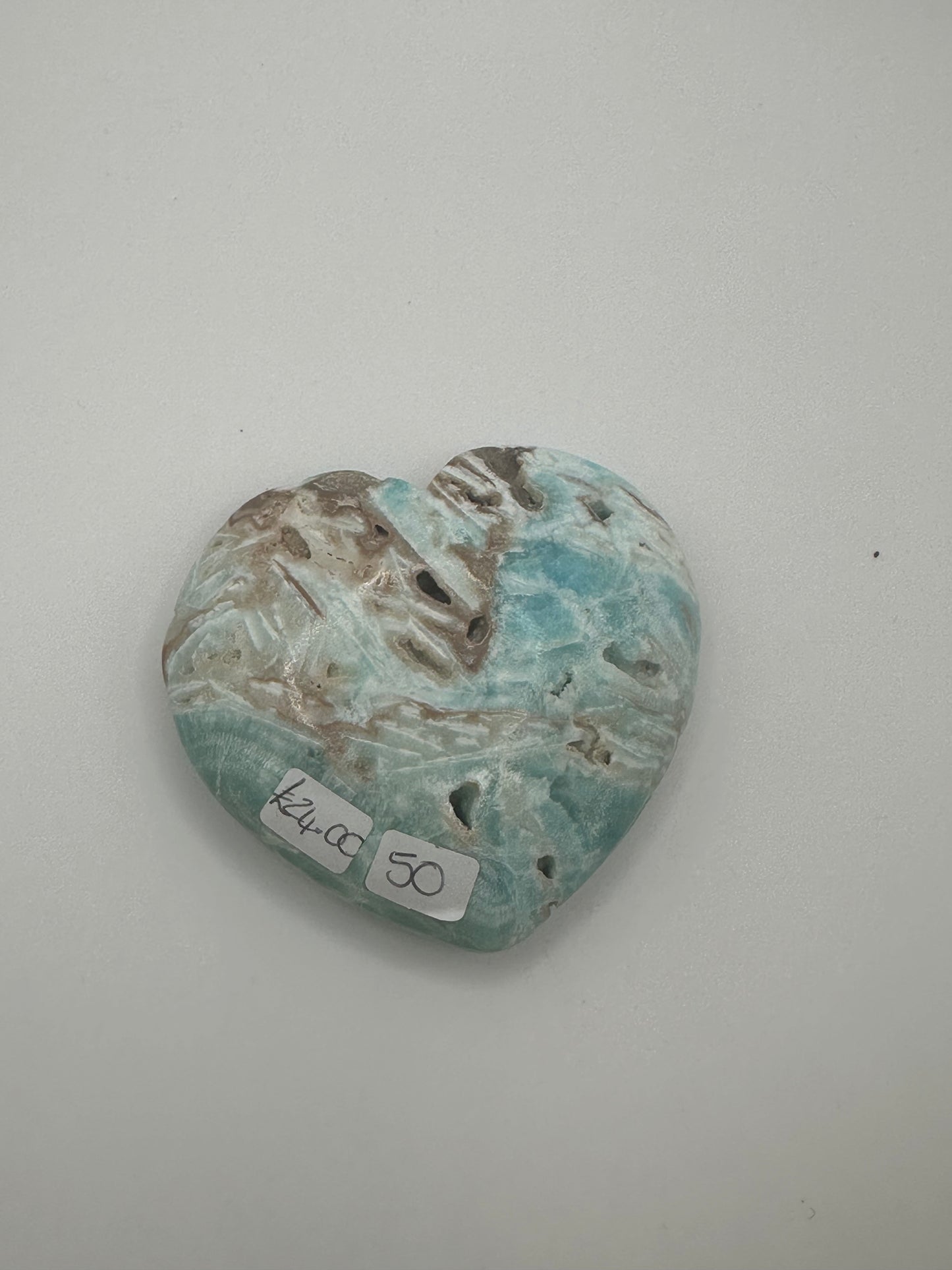 Blue Aragonite Heart (Large)