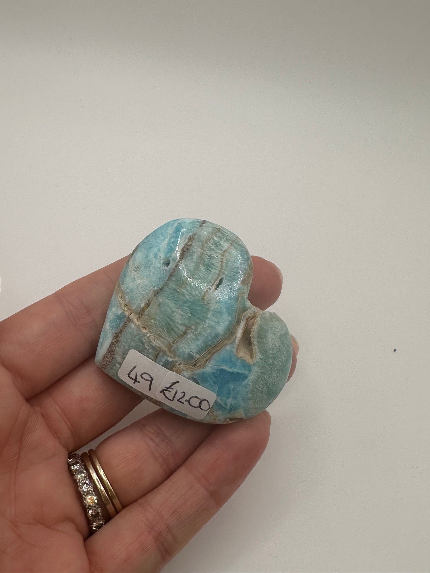 Blue Aragonite Heart (Small)
