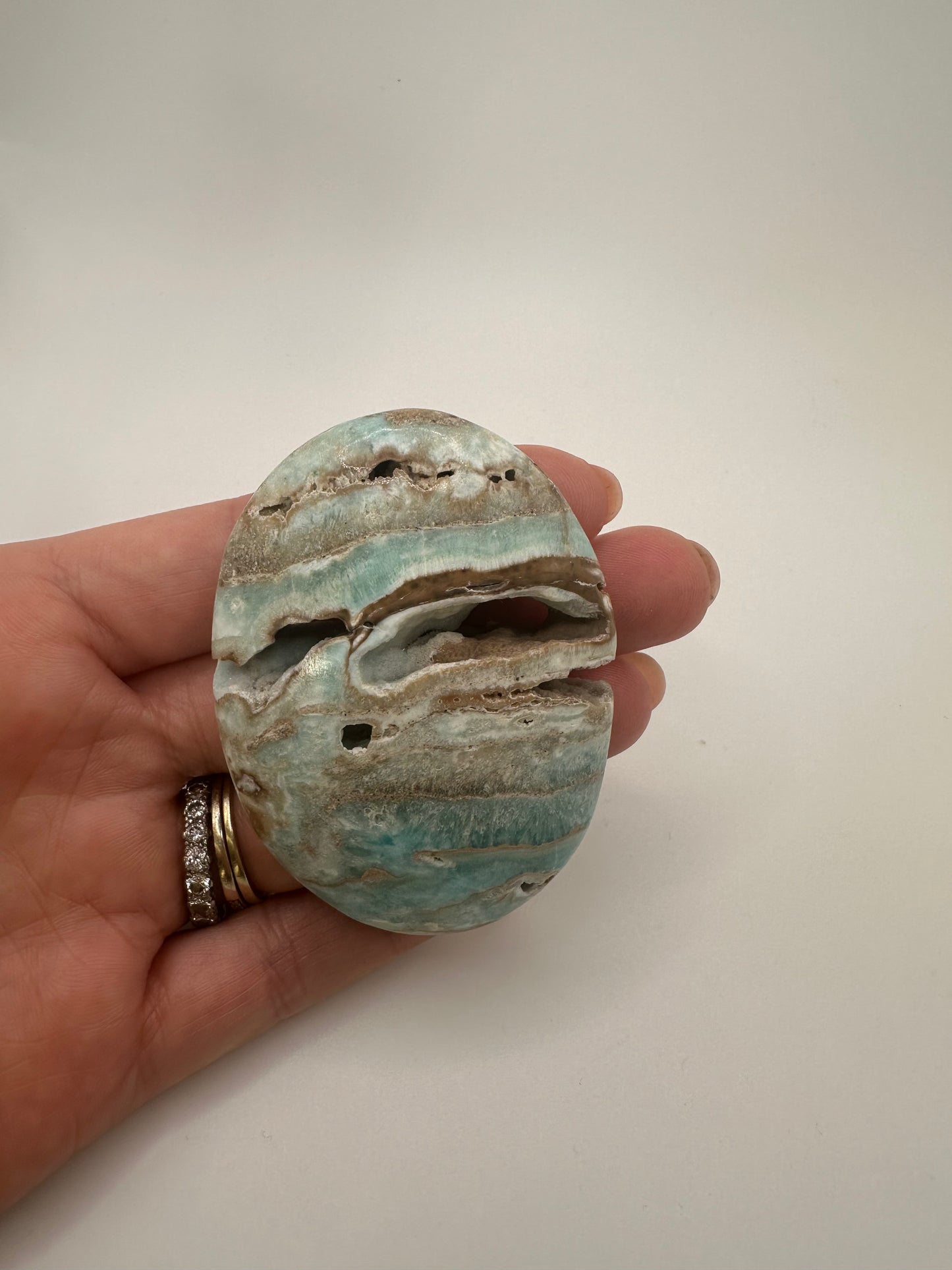 Blue Aragonite Palmstone (2)
