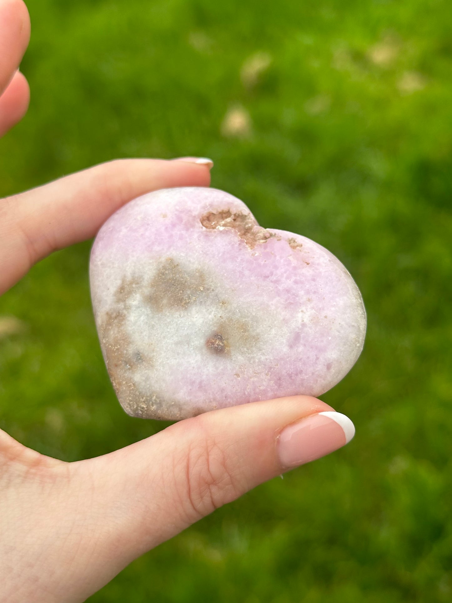 Pink Aragonite Polished Heart