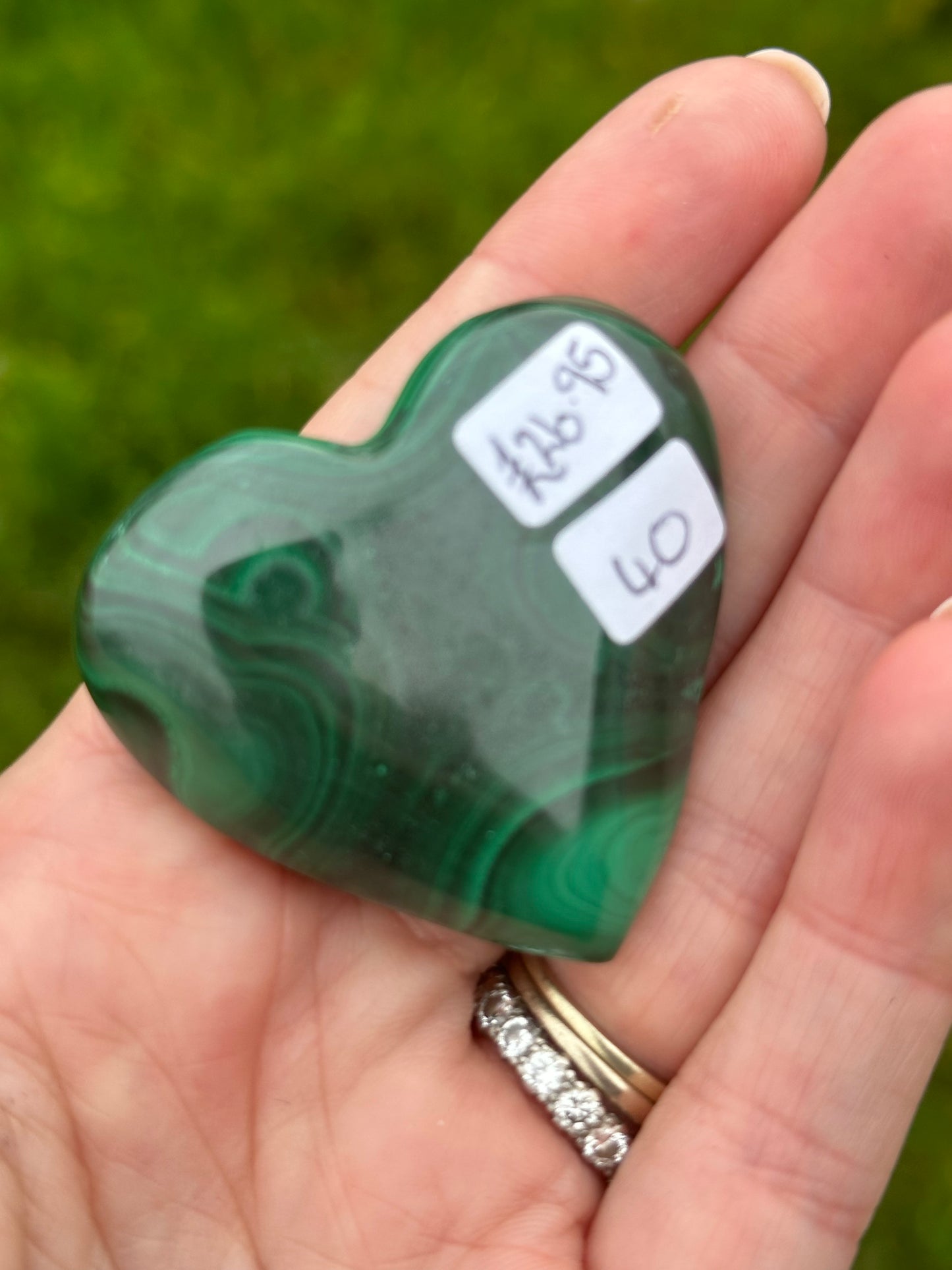 Malachite Heart Medium