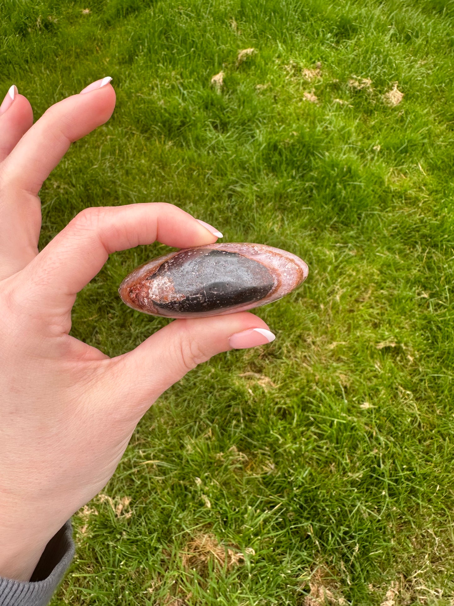 Pink Aragonite Polished Palmstone