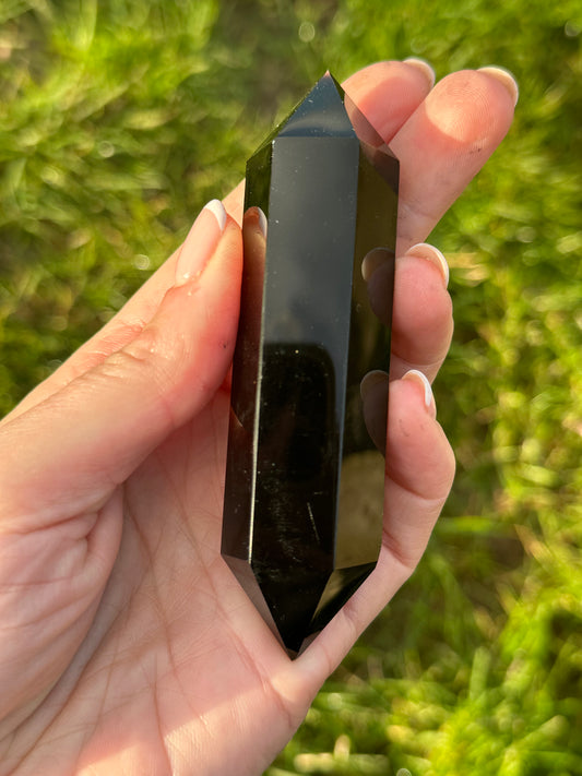 Black Obsidian Double Terminated Polished Wand