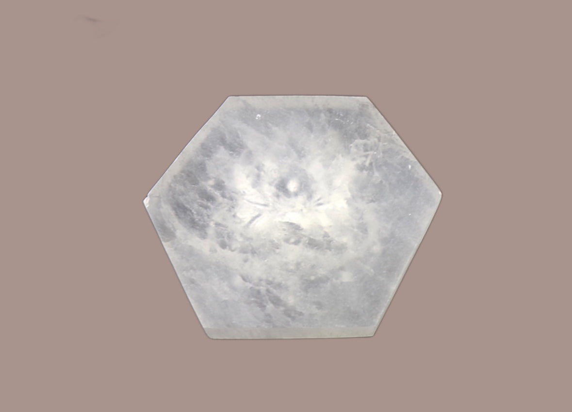 Selenite Hexagonal Lotus Disc