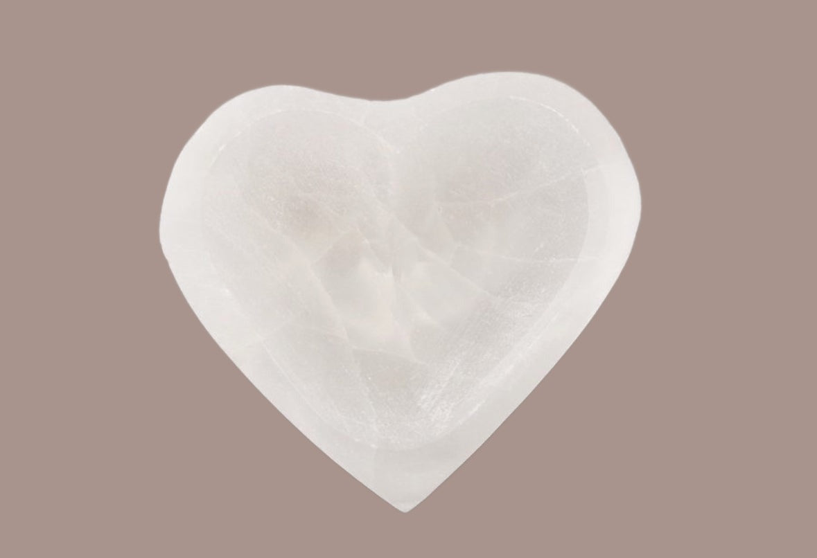 Selenite Polished Heart Shape Bowl